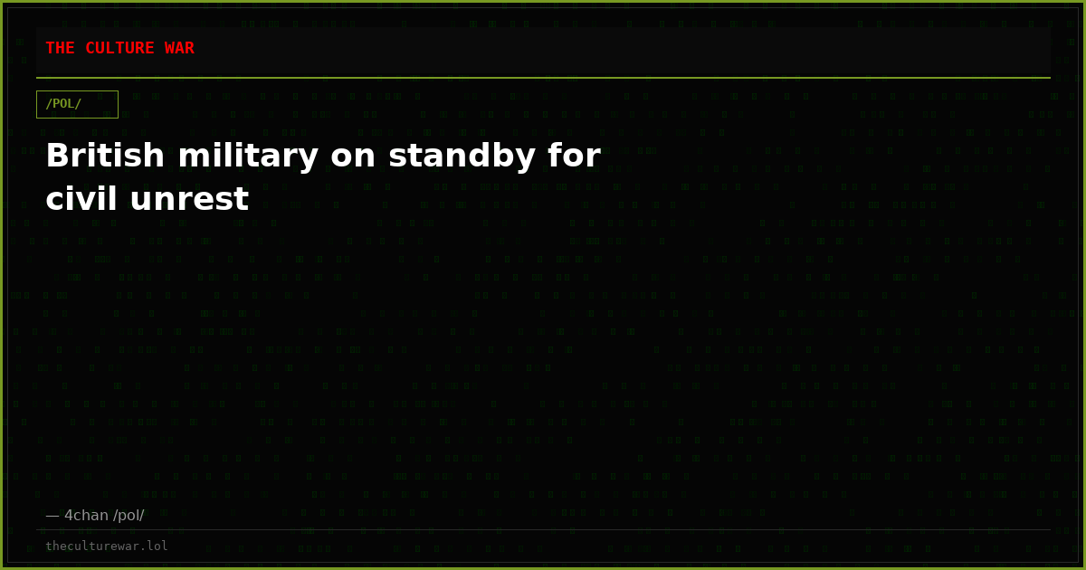 British military on standby for civil unrest
