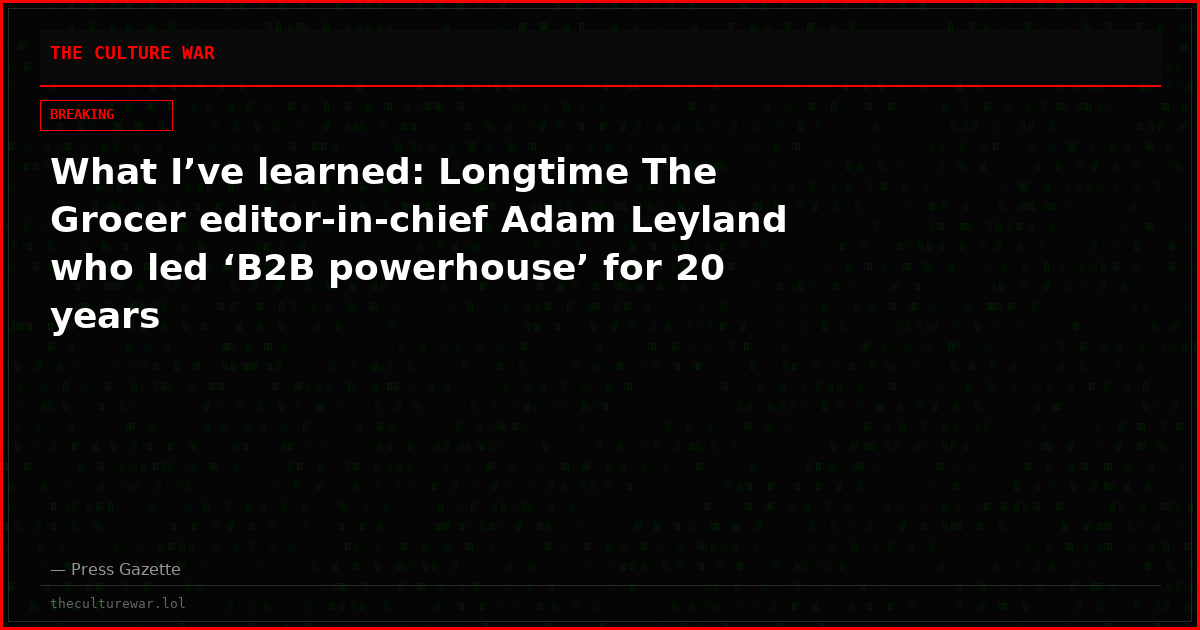 What I’ve learned: Longtime The Grocer editor-in-chief Adam Leyland who led ‘B2B powerhouse’ for 20 years
