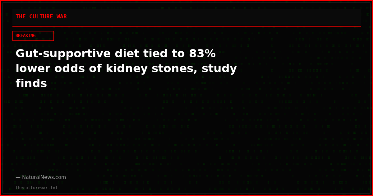 Gut-supportive diet tied to 83% lower odds of kidney stones, study finds
