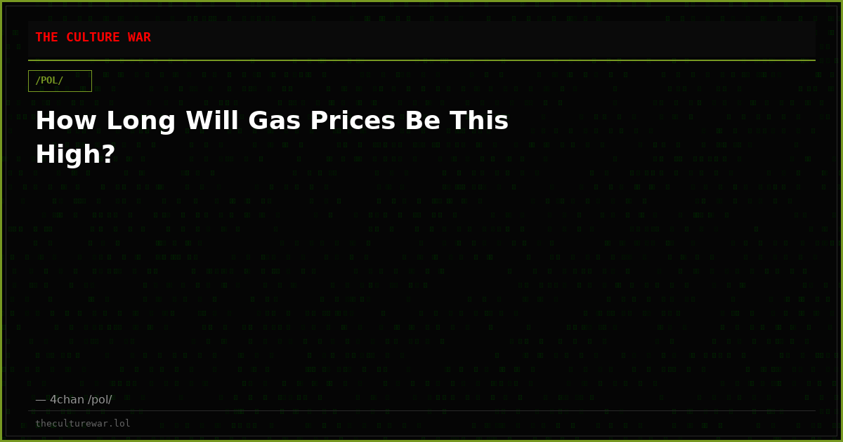 How Long Will Gas Prices Be This High?