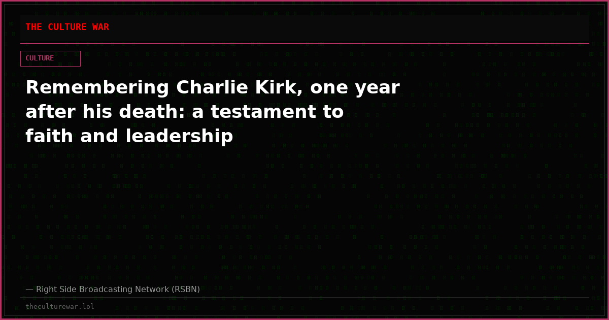 Remembering Charlie Kirk, one year after his death: a testament to faith and leadership