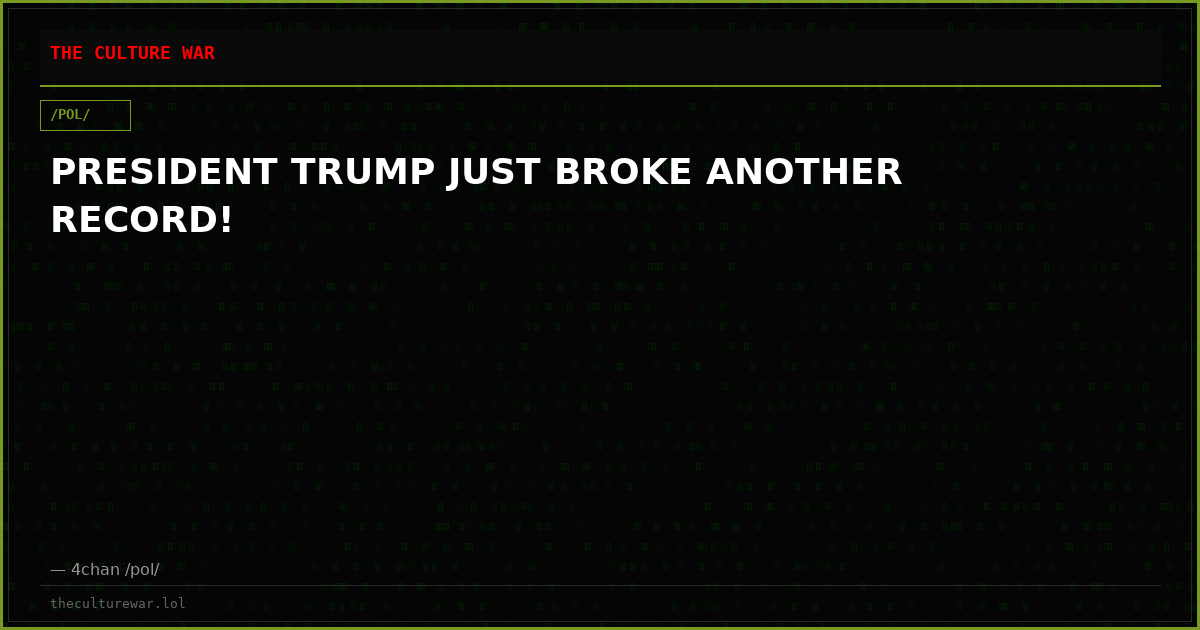 PRESIDENT TRUMP JUST BROKE ANOTHER RECORD!