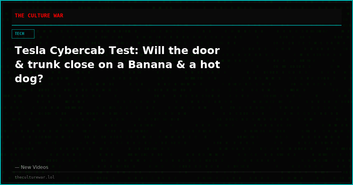 Tesla Cybercab Test: Will the door & trunk close on a Banana & a hot dog?