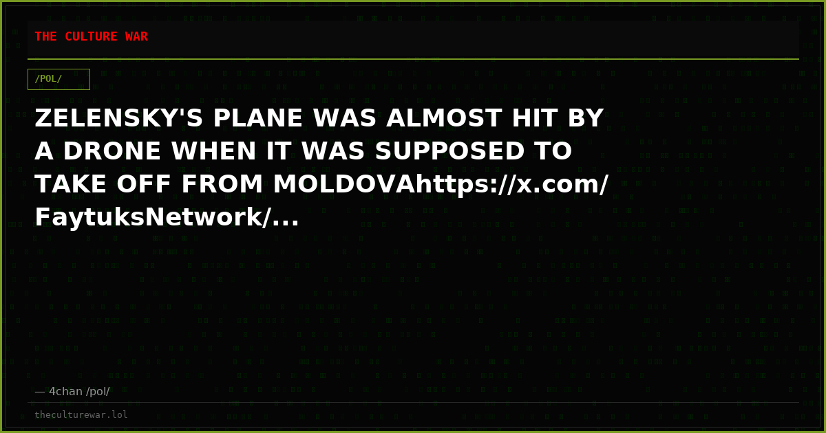 ZELENSKY'S PLANE WAS ALMOST HIT BY A DRONE WHEN IT WAS SUPPOSED TO TAKE OFF FROM MOLDOVAhttps://x.com/FaytuksNetwork/...