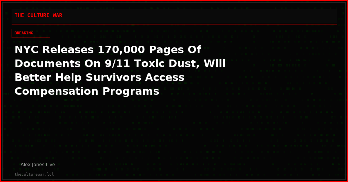 NYC Releases 170,000 Pages Of Documents On 9/11 Toxic Dust, Will Better Help Survivors Access Compensation Programs