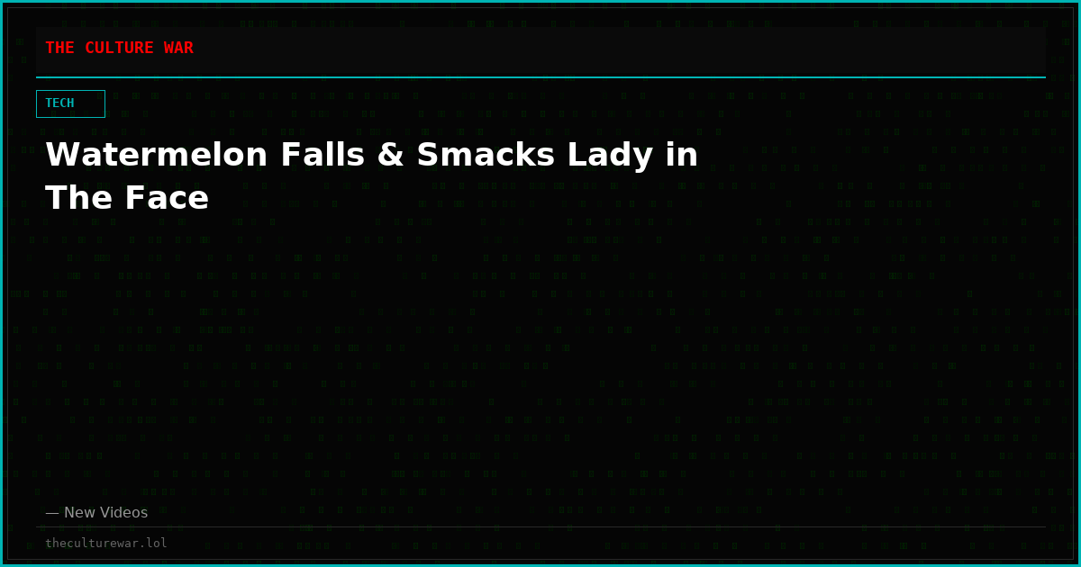 Watermelon Falls & Smacks Lady in The Face