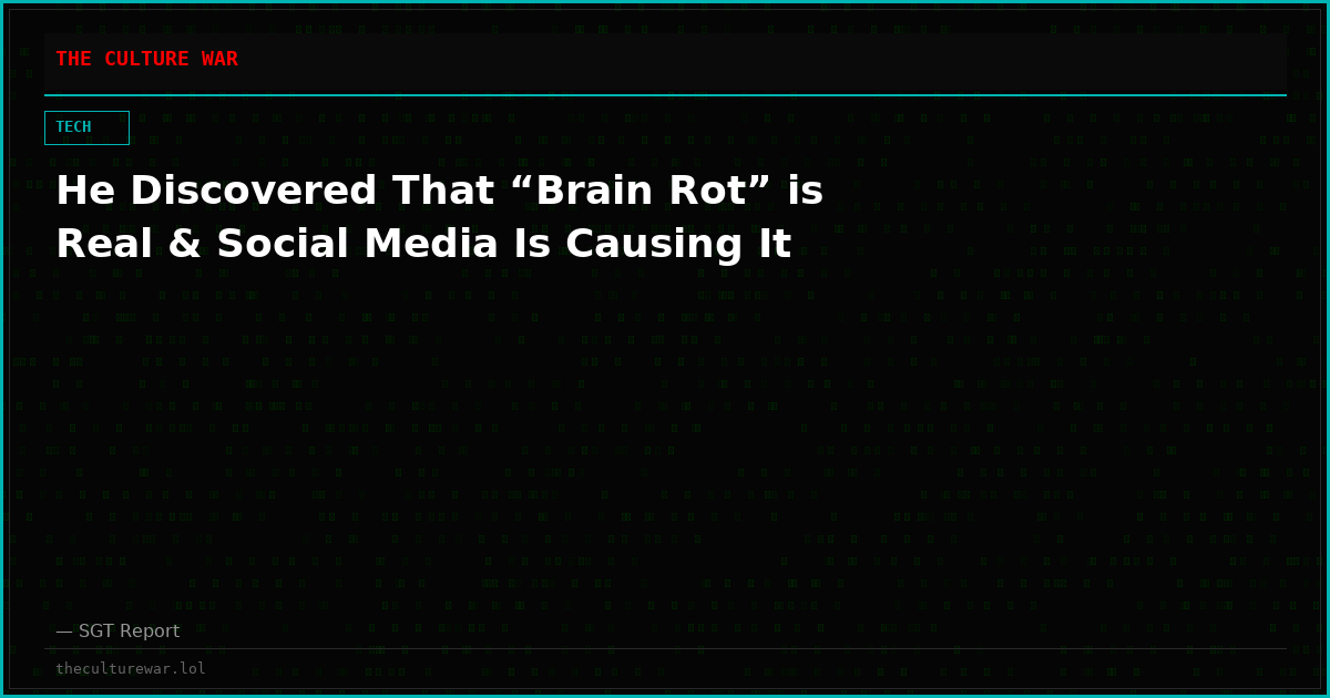 He Discovered That “Brain Rot” is Real & Social Media Is Causing It