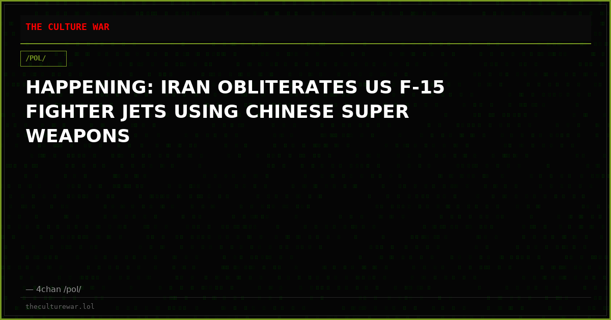 HAPPENING: IRAN OBLITERATES US F-15 FIGHTER JETS USING CHINESE SUPER WEAPONS