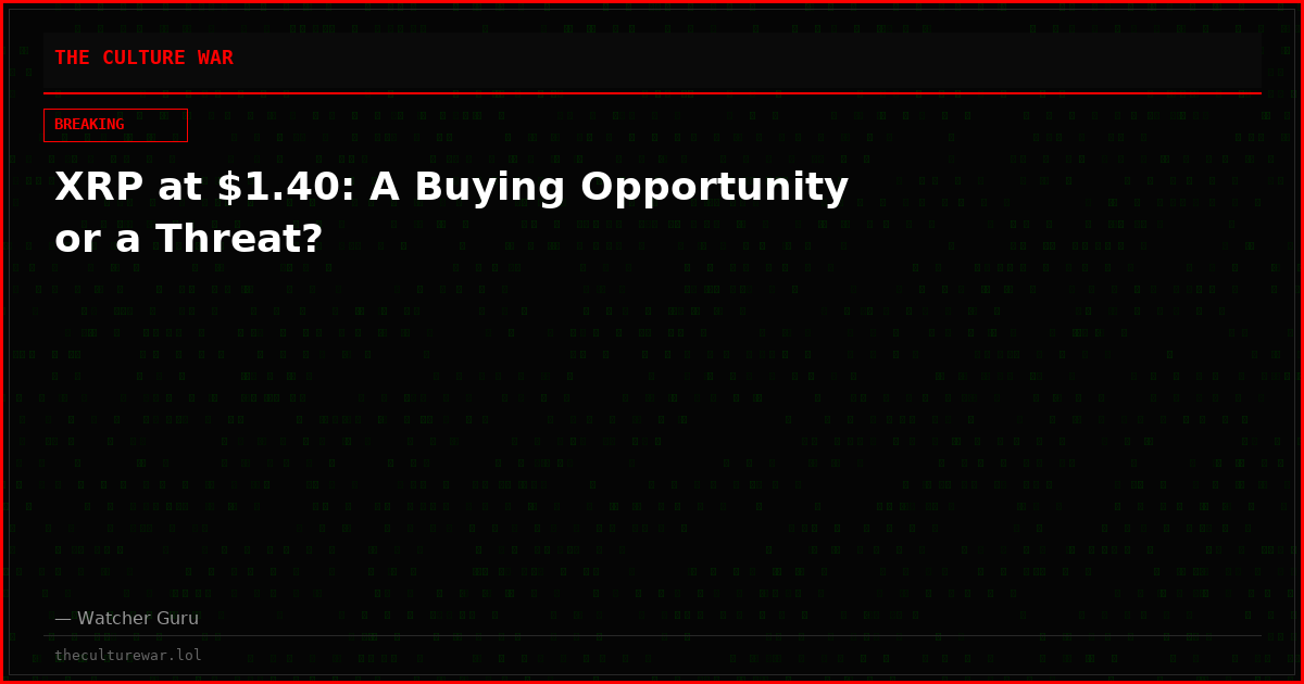 XRP at $1.40: A Buying Opportunity or a Threat?