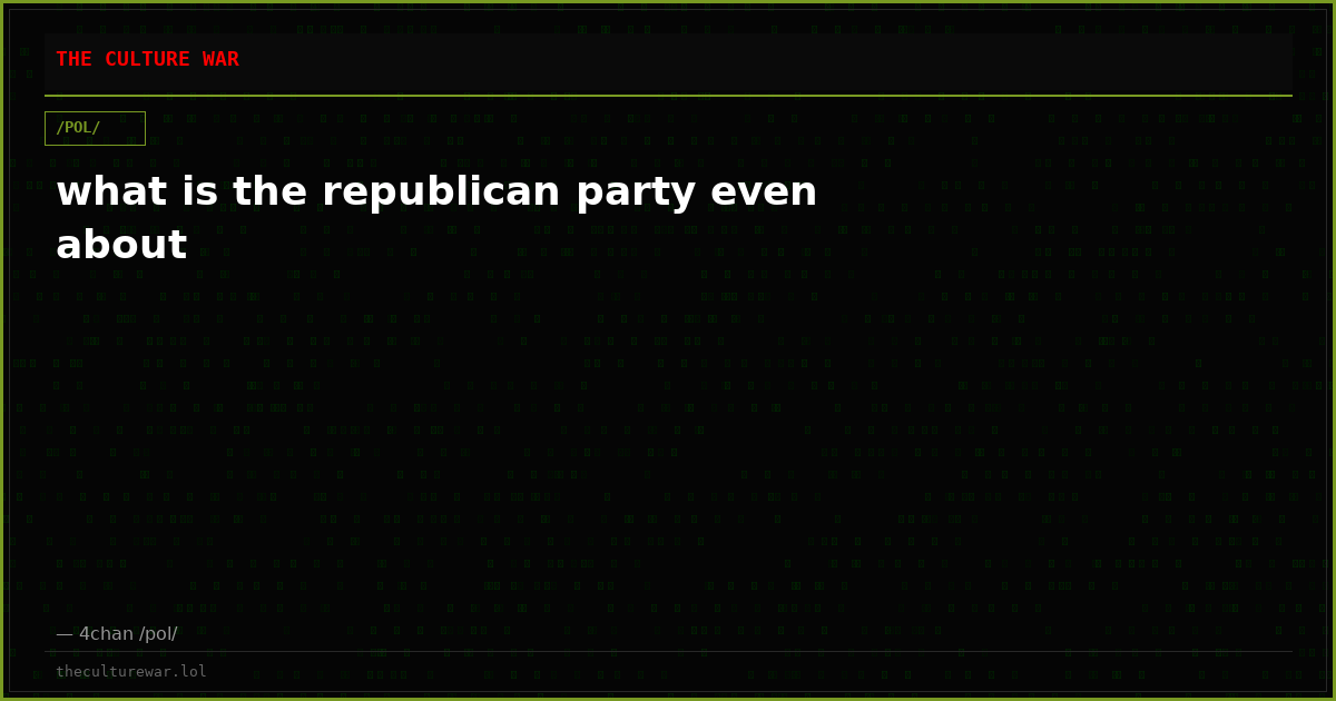 what is the republican party even about