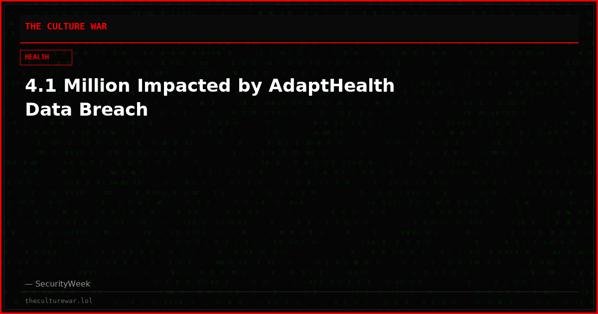 4.1 Million Impacted by AdaptHealth Data Breach