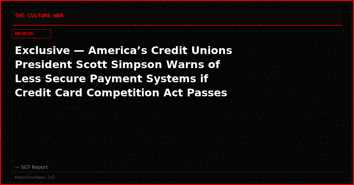 Exclusive — America’s Credit Unions President Scott Simpson Warns of Less Secure Payment Systems if Credit Card Competition Act Passes