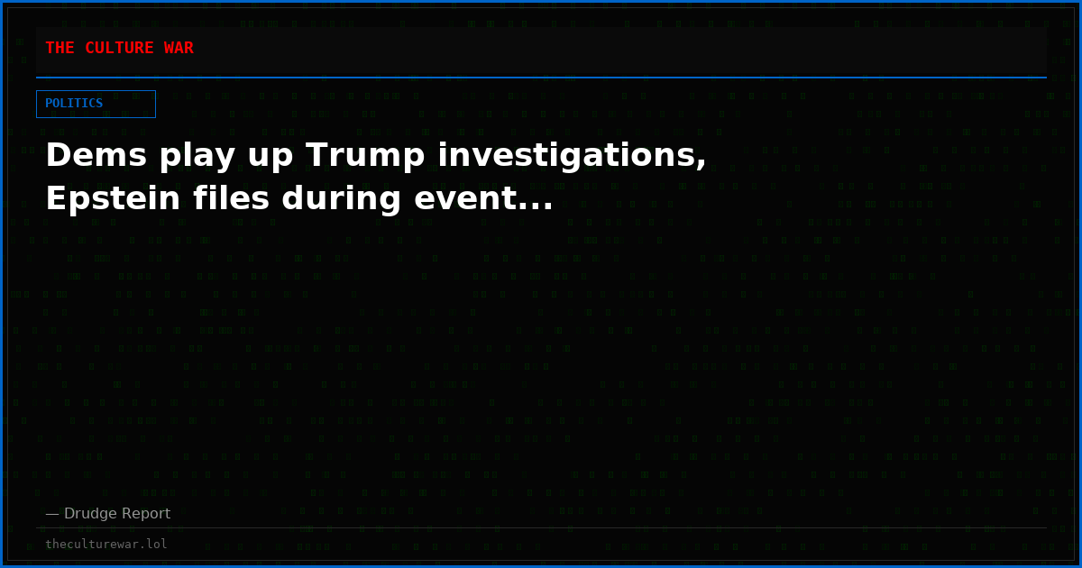 Dems play up Trump investigations, Epstein files during event...