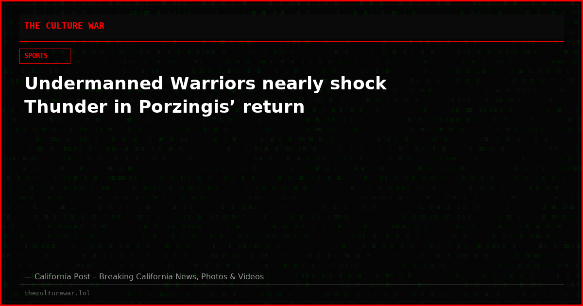 Undermanned Warriors nearly shock Thunder in Porzingis’ return