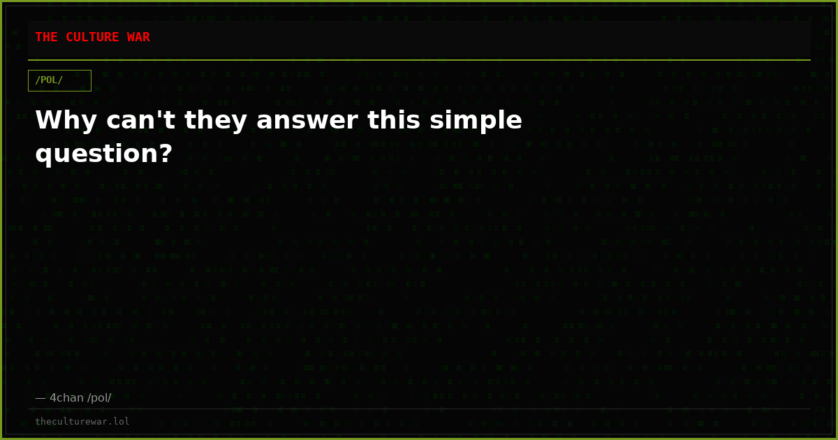 Why can't they answer this simple question?