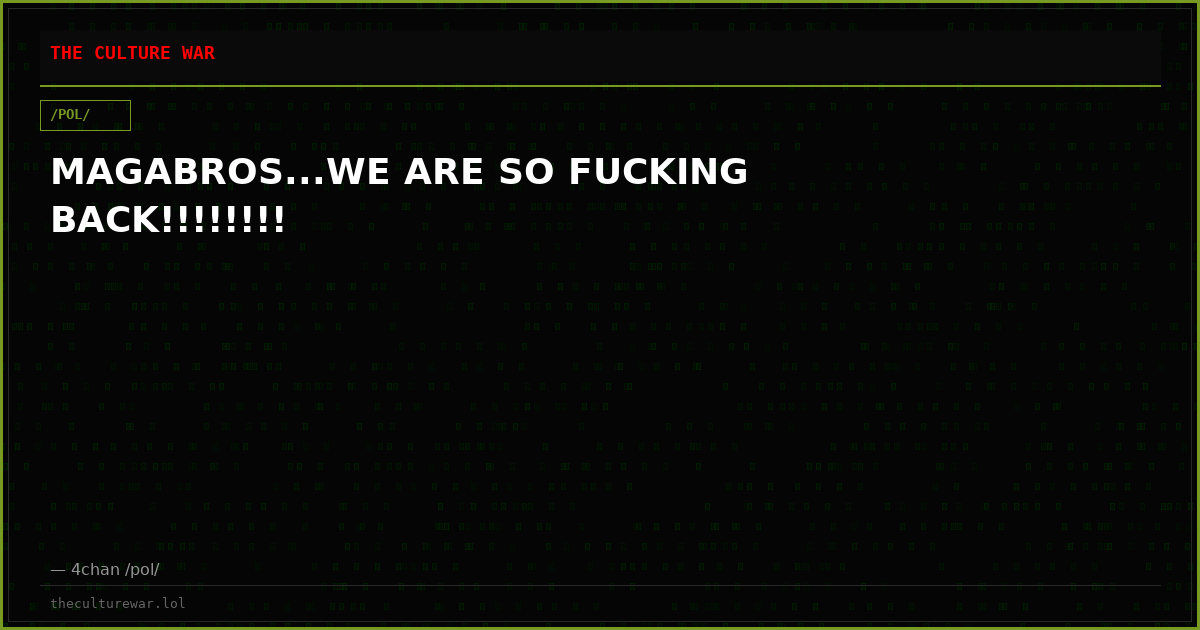 MAGABROS...WE ARE SO FUCKING BACK!!!!!!!!