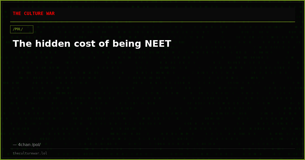 The hidden cost of being NEET