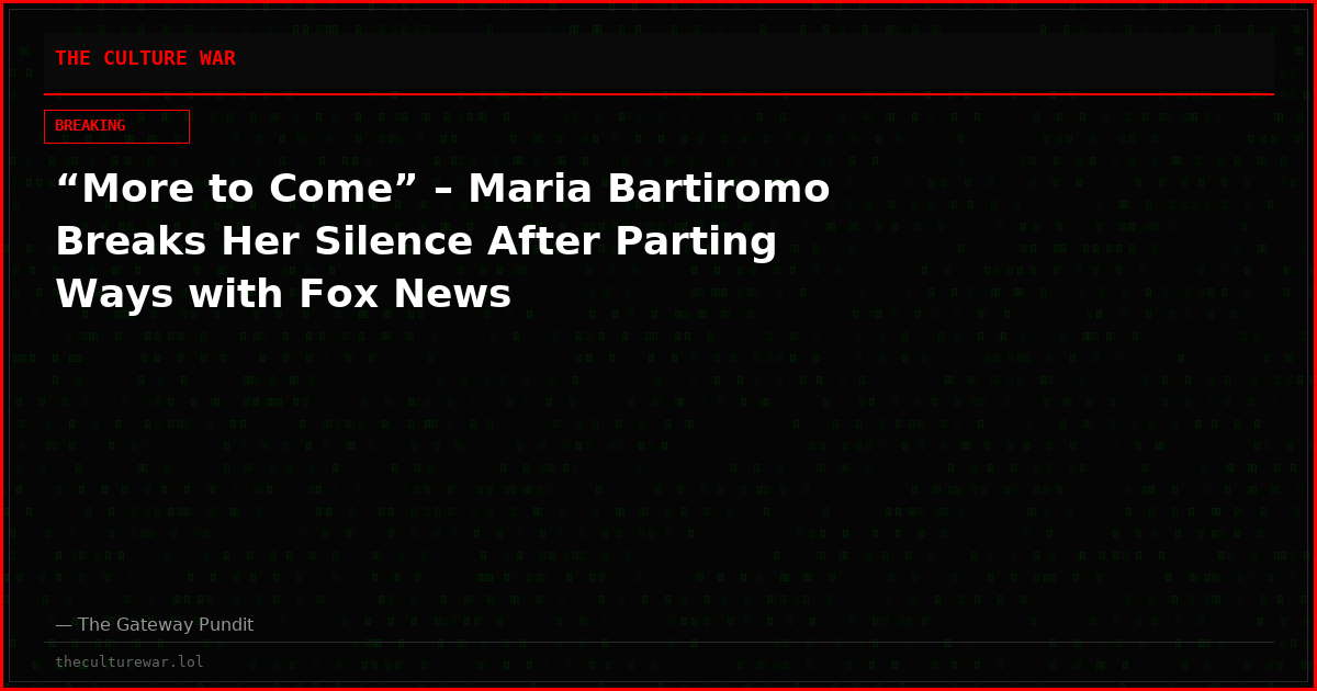 “More to Come” – Maria Bartiromo Breaks Her Silence After Parting Ways with Fox News