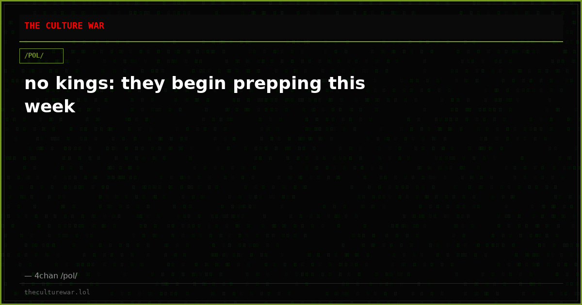 no kings: they begin prepping this week