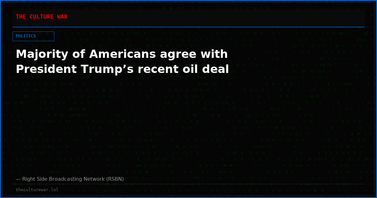 Majority of Americans agree with President Trump’s recent oil deal
