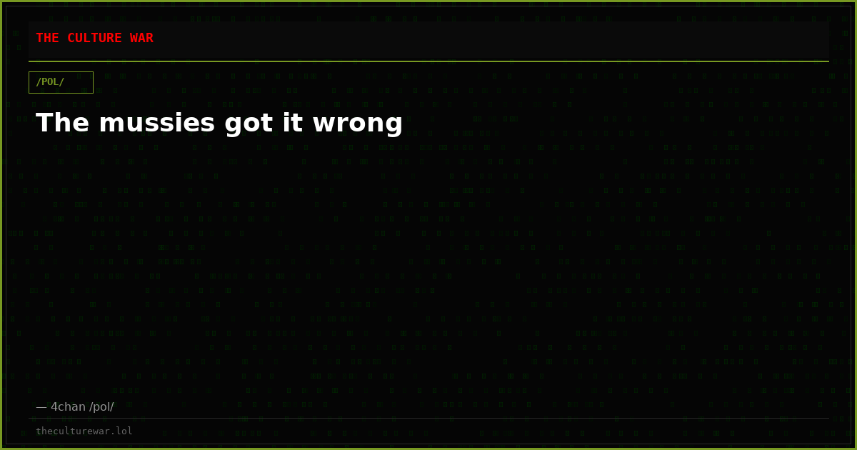 The mussies got it wrong