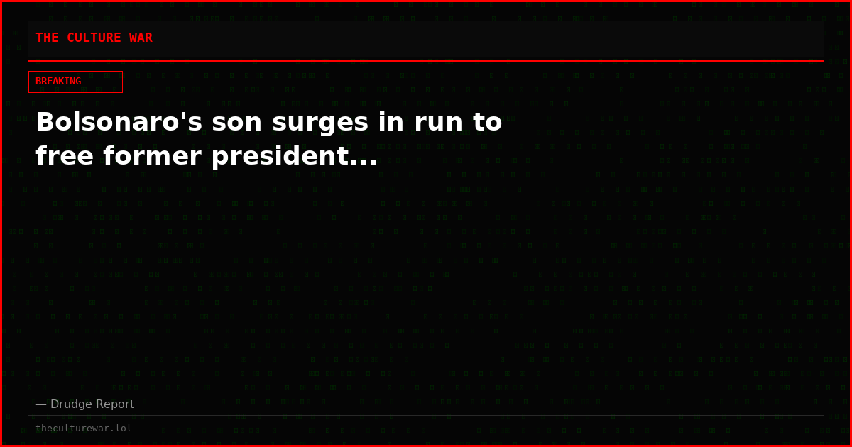 Bolsonaro's son surges in run to free former president...