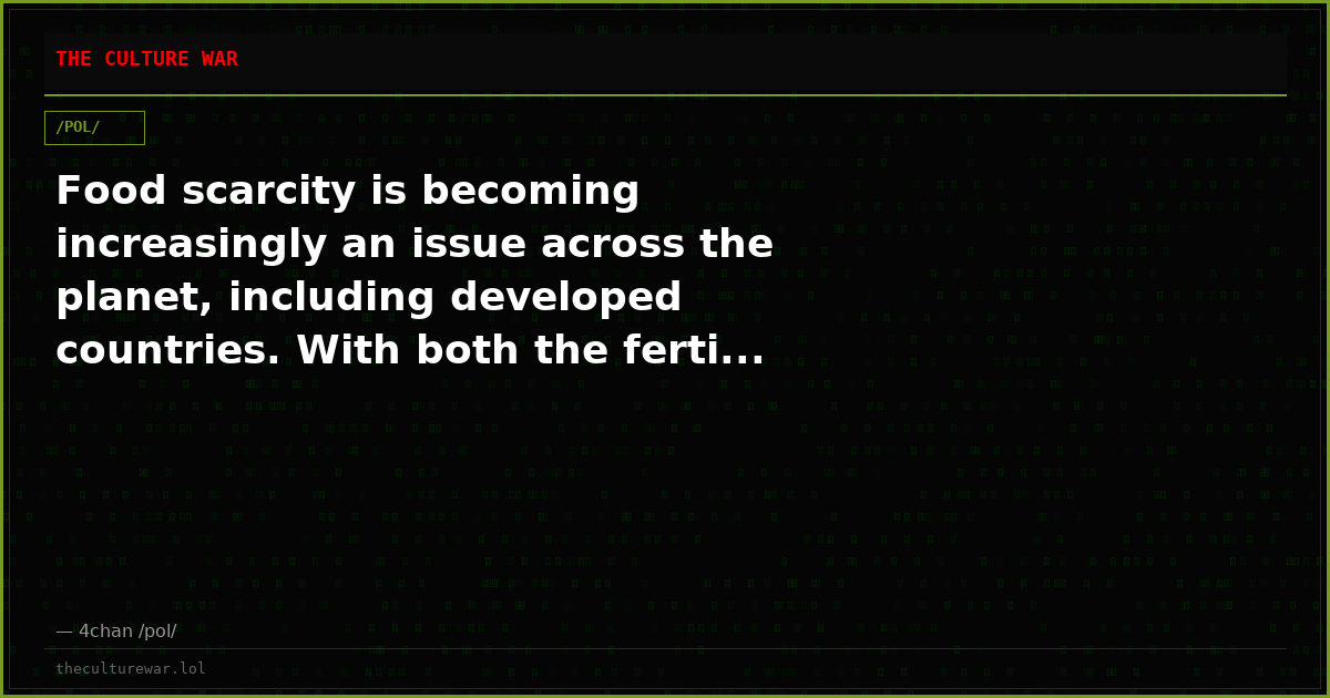 Food scarcity is becoming increasingly an issue across the planet, including developed countries. With both the ferti...
