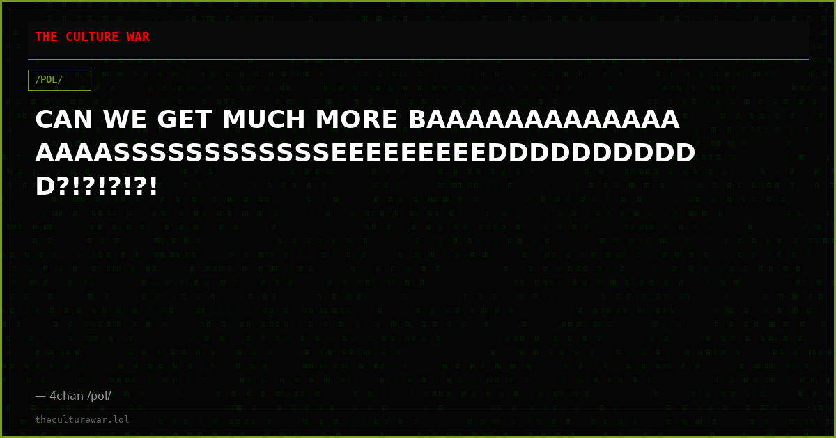 CAN WE GET MUCH MORE BAAAAAAAAAAAAAAAAASSSSSSSSSSSSEEEEEEEEEDDDDDDDDDDD?!?!?!?!
