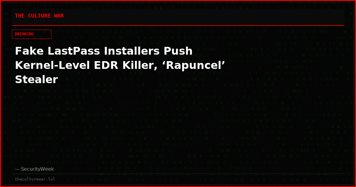 Fake LastPass Installers Push Kernel-Level EDR Killer, ‘Rapuncel’ Stealer