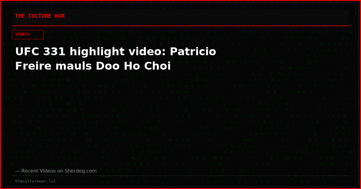 UFC 331 highlight video: Patricio Freire mauls Doo Ho Choi