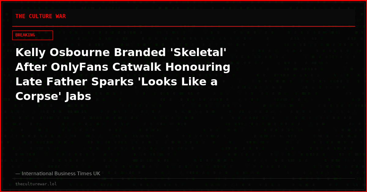 Kelly Osbourne Branded 'Skeletal' After OnlyFans Catwalk Honouring Late Father Sparks 'Looks Like a Corpse' Jabs