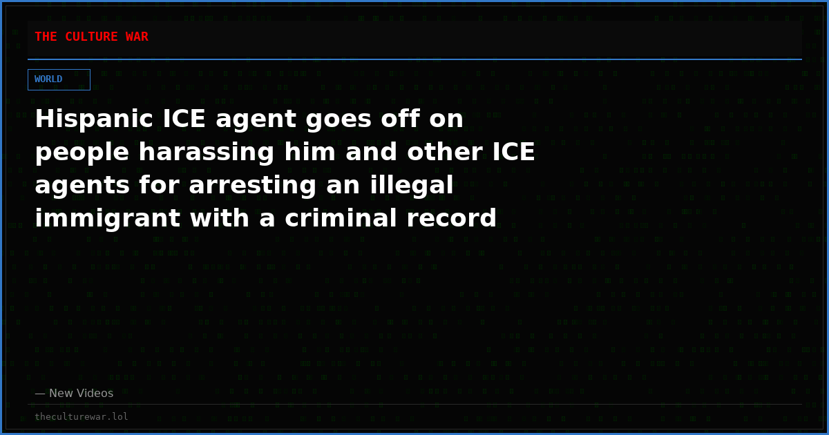 Hispanic ICE agent goes off on people harassing him and other ICE agents for arresting an illegal immigrant with a criminal record