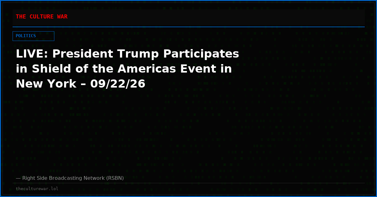 LIVE: President Trump Participates in Shield of the Americas Event in New York – 09/22/26