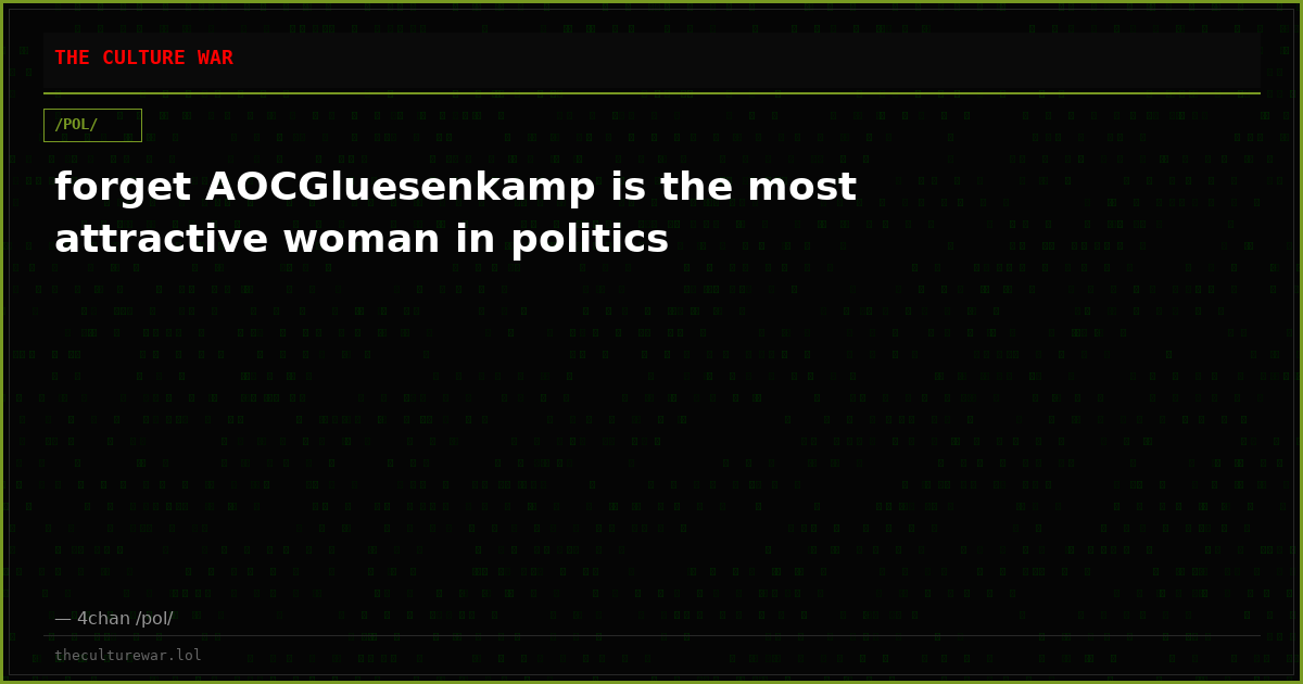forget AOCGluesenkamp is the most attractive woman in politics