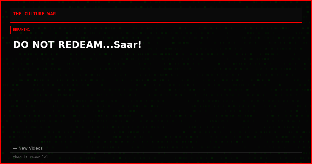 DO NOT REDEAM...Saar!