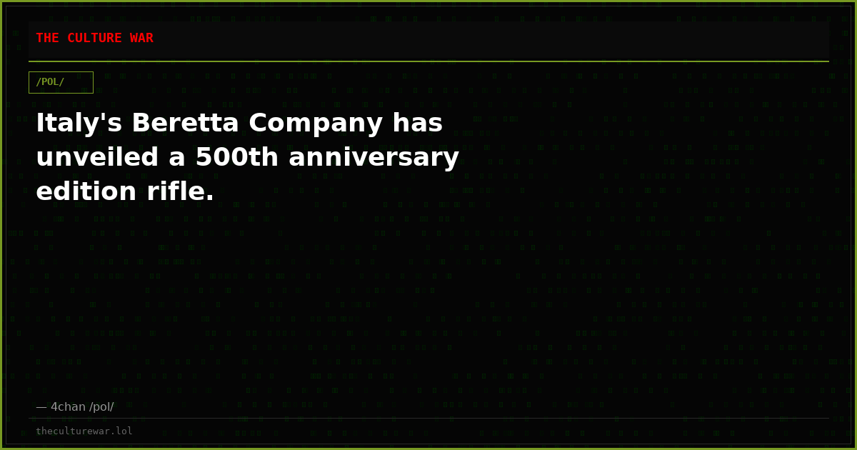 Italy's Beretta Company has unveiled a 500th anniversary edition rifle.