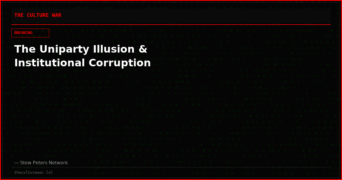 The Uniparty Illusion & Institutional Corruption