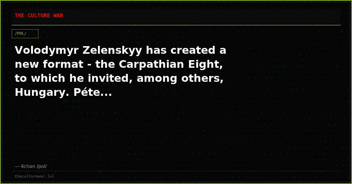 Volodymyr Zelenskyy has created a new format - the Carpathian Eight, to which he invited, among others, Hungary. Péte...