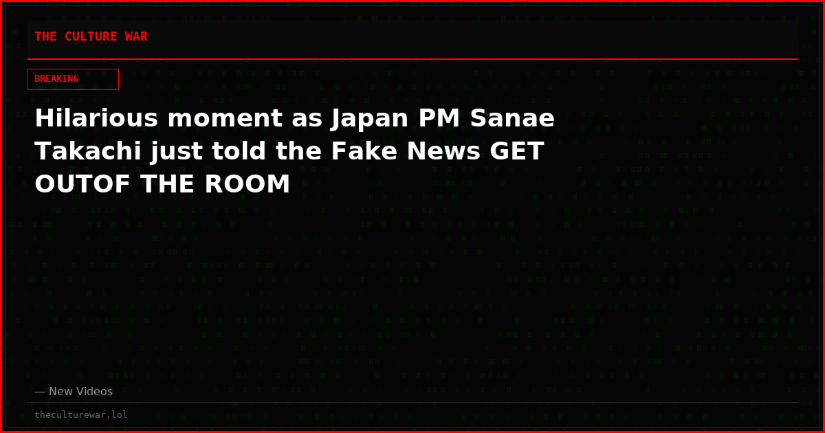 Hilarious moment as Japan PM Sanae Takachi just told the Fake News GET OUTOF THE ROOM
