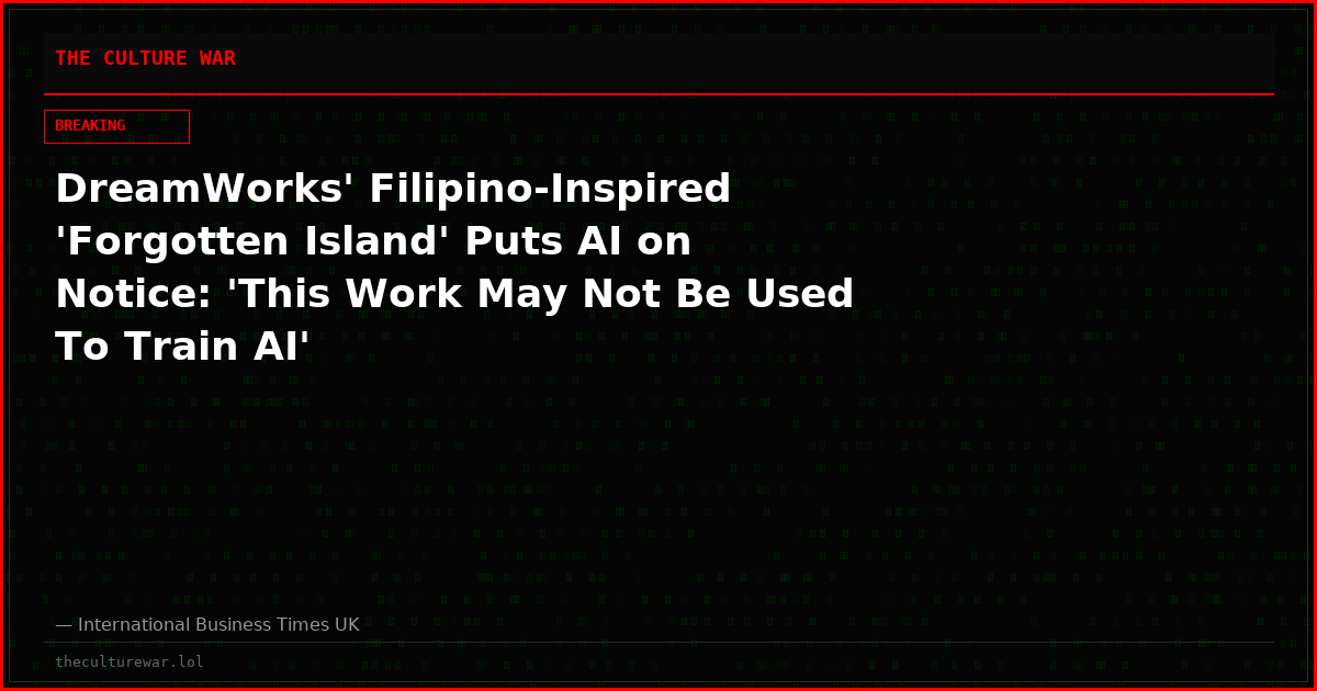 DreamWorks' Filipino-Inspired 'Forgotten Island' Puts AI on Notice: 'This Work May Not Be Used To Train AI'