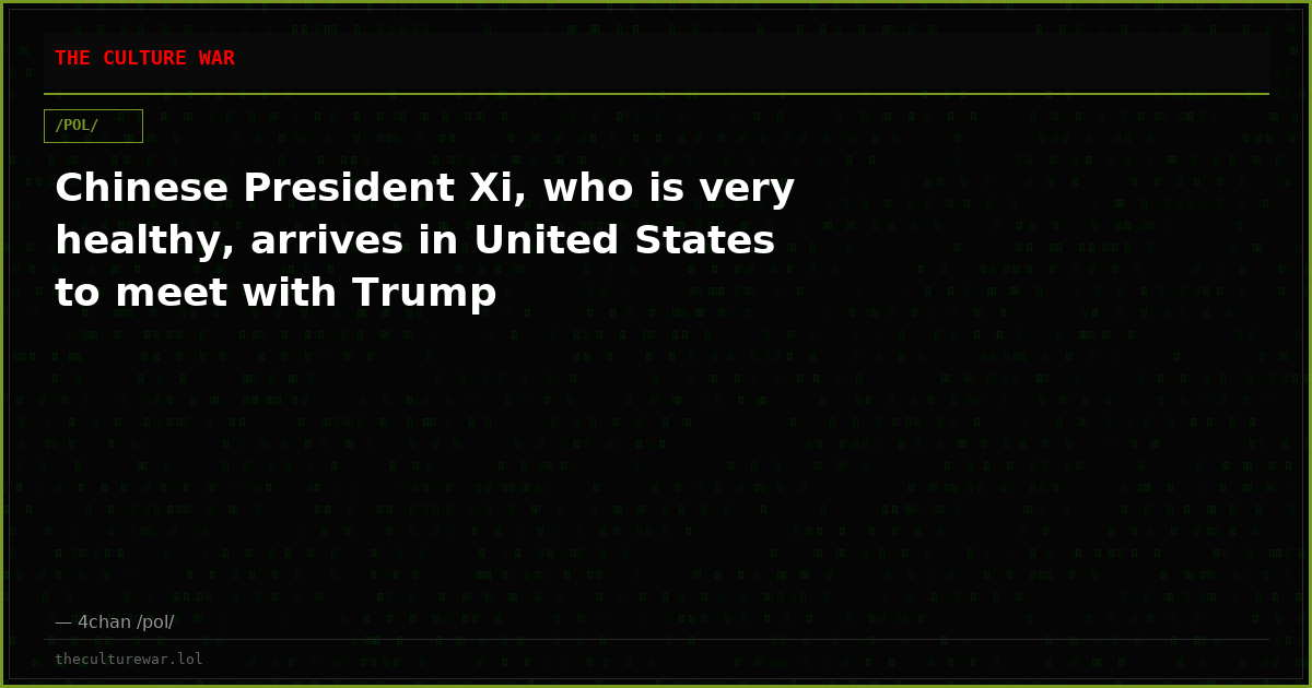 Chinese President Xi, who is very healthy, arrives in United States to meet with Trump