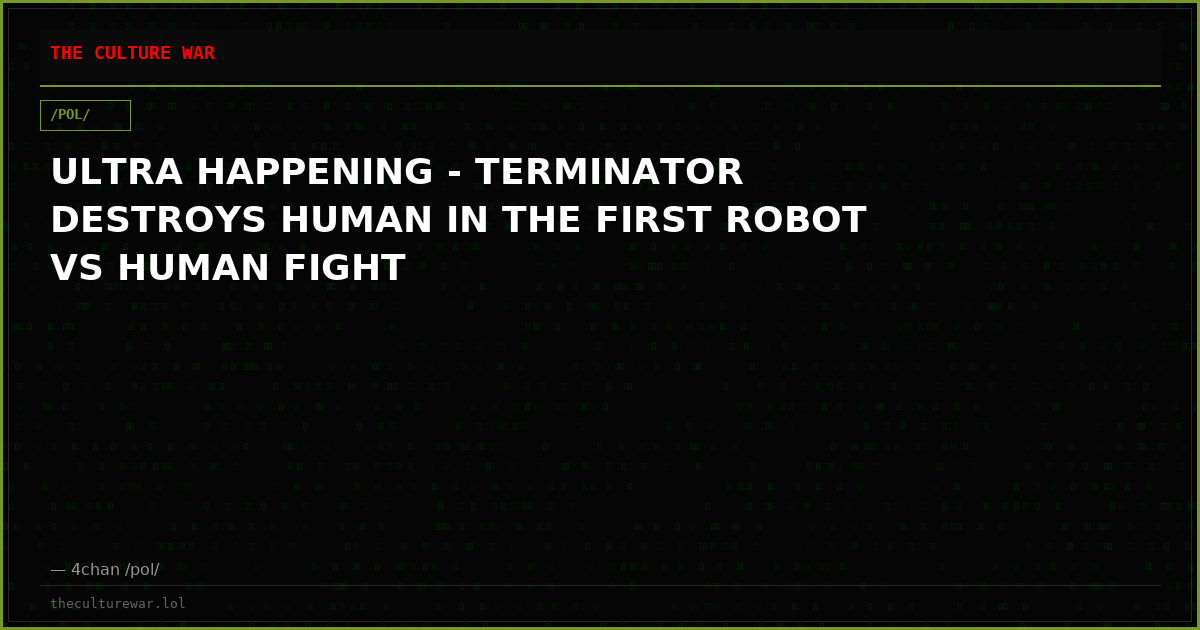 ULTRA HAPPENING - TERMINATOR DESTROYS HUMAN IN THE FIRST ROBOT VS HUMAN FIGHT