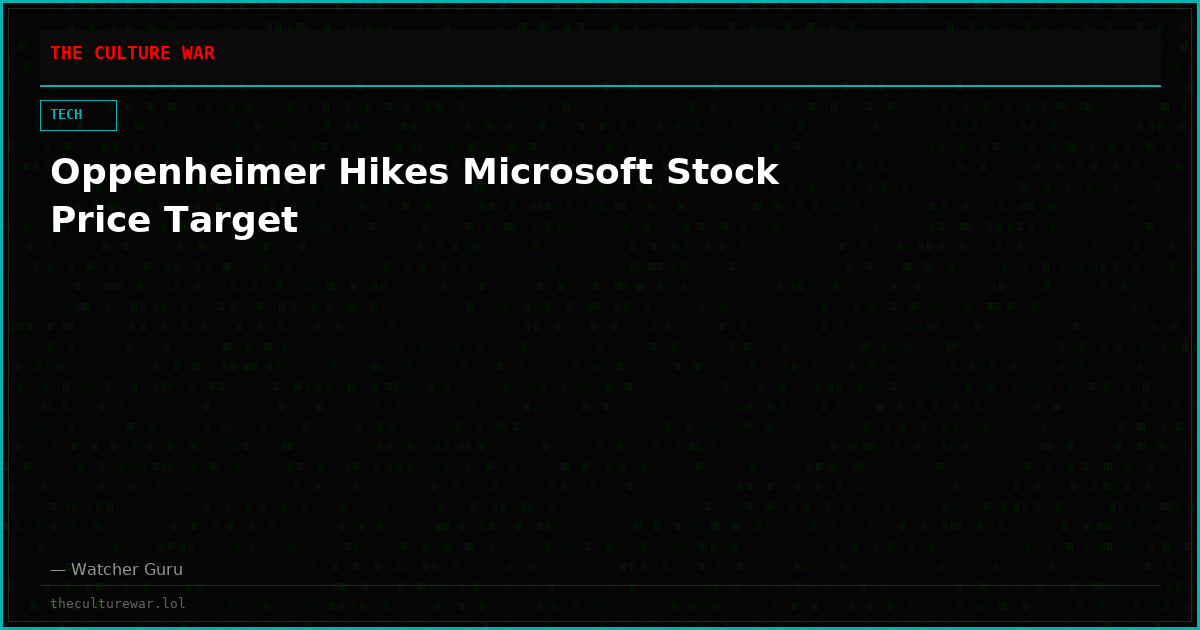 Oppenheimer Hikes Microsoft Stock Price Target