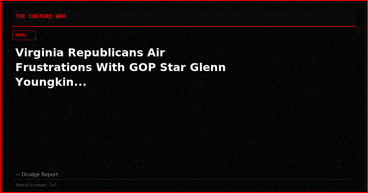 Virginia Republicans Air Frustrations With GOP Star Glenn Youngkin...