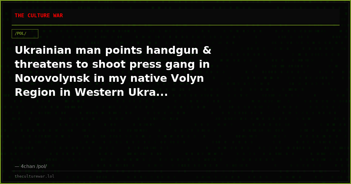 Ukrainian man points handgun & threatens to shoot press gang in Novovolynsk in my native Volyn Region in Western Ukra...