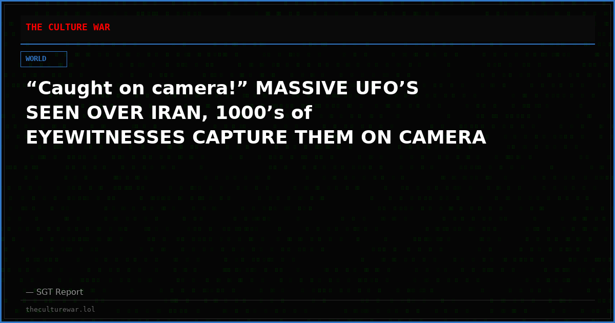 “Caught on camera!” MASSIVE UFO’S SEEN OVER IRAN, 1000’s of EYEWITNESSES CAPTURE THEM ON CAMERA