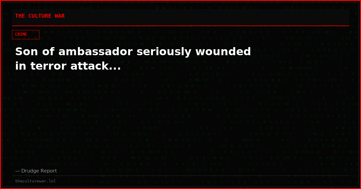 Son of ambassador seriously wounded in terror attack...