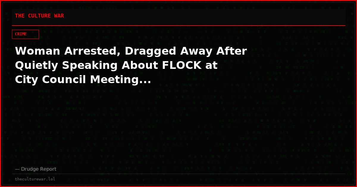 Woman Arrested, Dragged Away After Quietly Speaking About FLOCK at City Council Meeting...