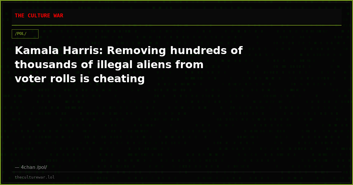 Kamala Harris: Removing hundreds of thousands of illegal aliens from voter rolls is cheating