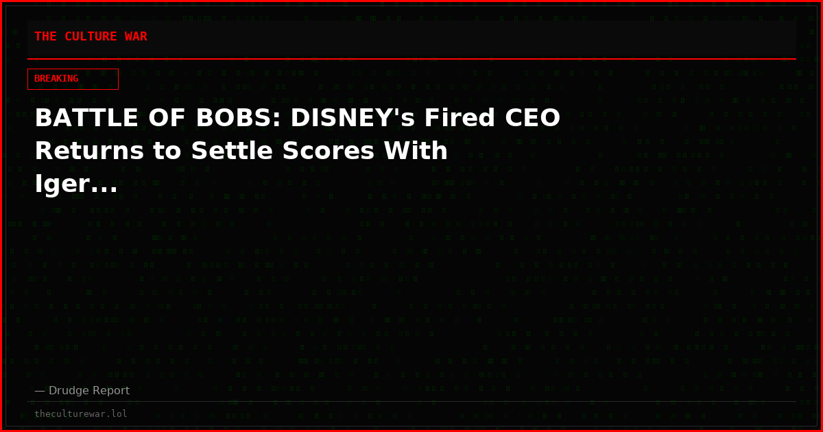 BATTLE OF BOBS: DISNEY's Fired CEO Returns to Settle Scores With Iger...